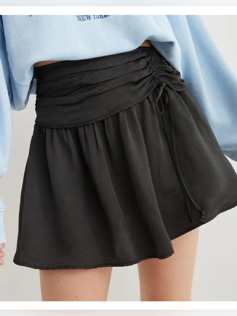 NWT Aerie Uptown Mini Skirt Gray XL | Chic Casual Stretch Mini